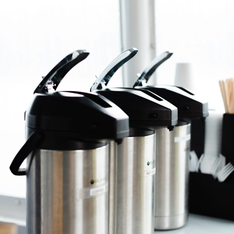 a close up of a pan on a counter
